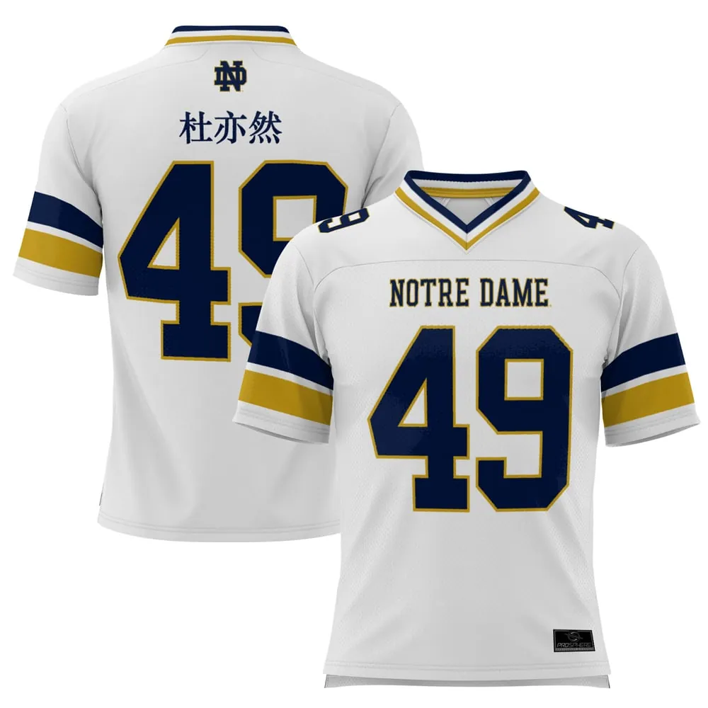 Charles Du Notre Dame Fighting Irish GameDay Greats Youth NIL Football Fashion Jersey - White