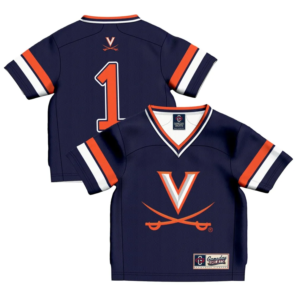 #1 Virginia Cavaliers GameDay Greats Toddler Lightweight Football Jersey - Navy