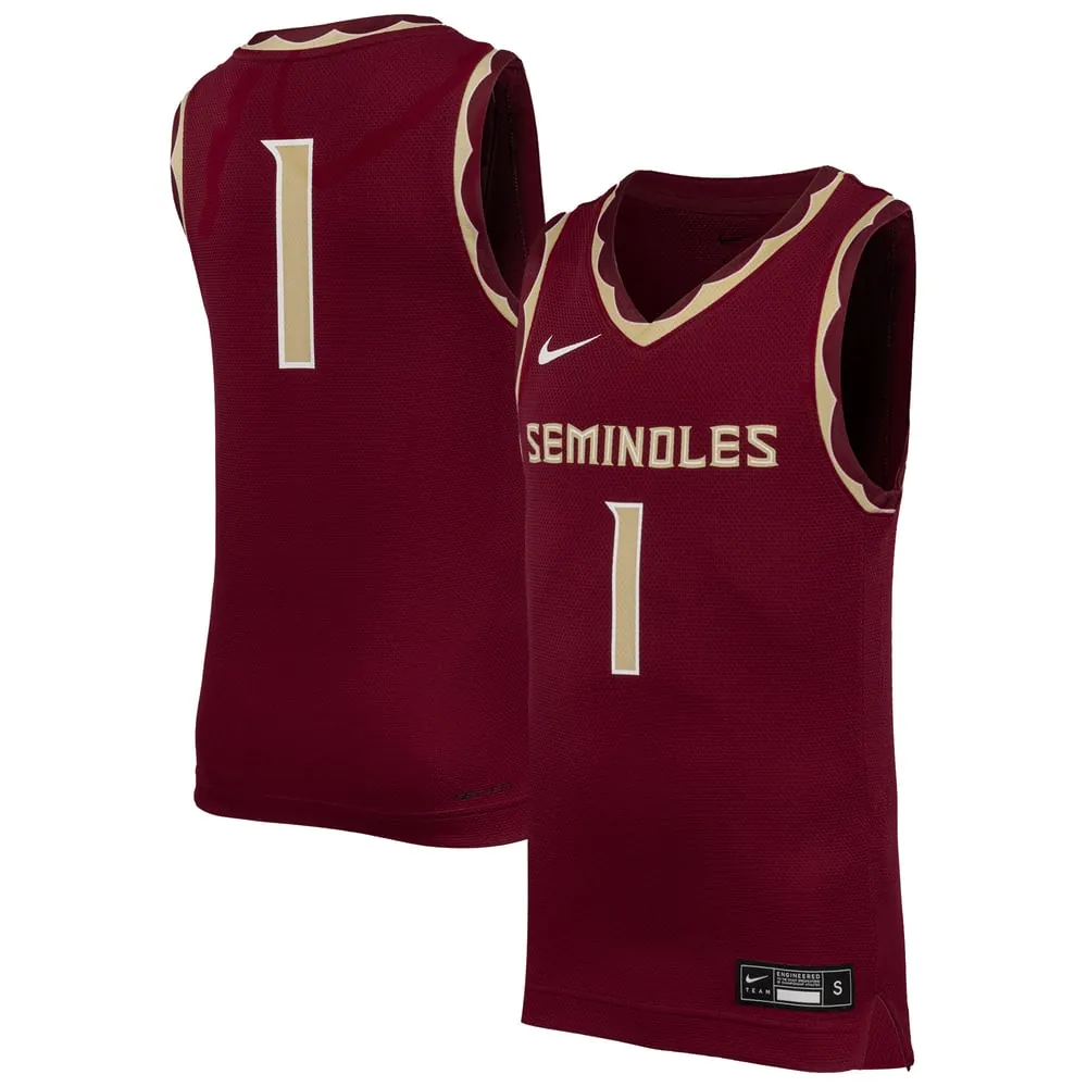 #1 Florida State Seminoles Nike Youth Replica Basketball Jersey - Garnet