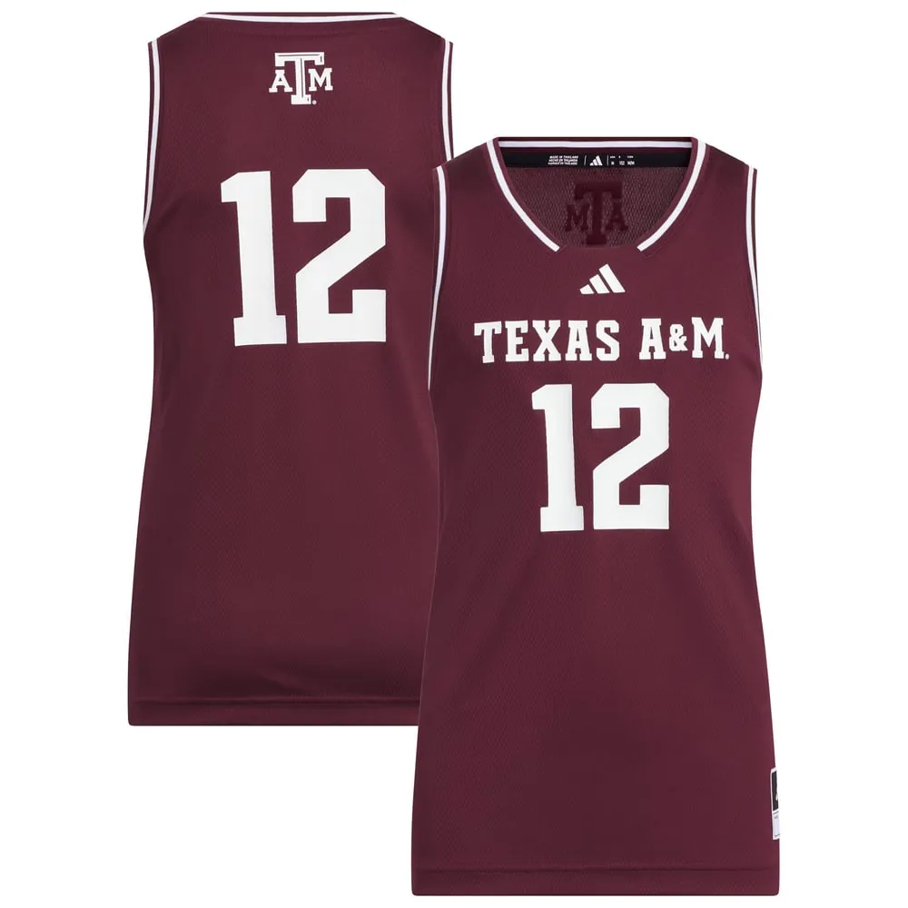 #12 Texas A&M Aggies adidas Youth Replica Swingman Jersey - Maroon