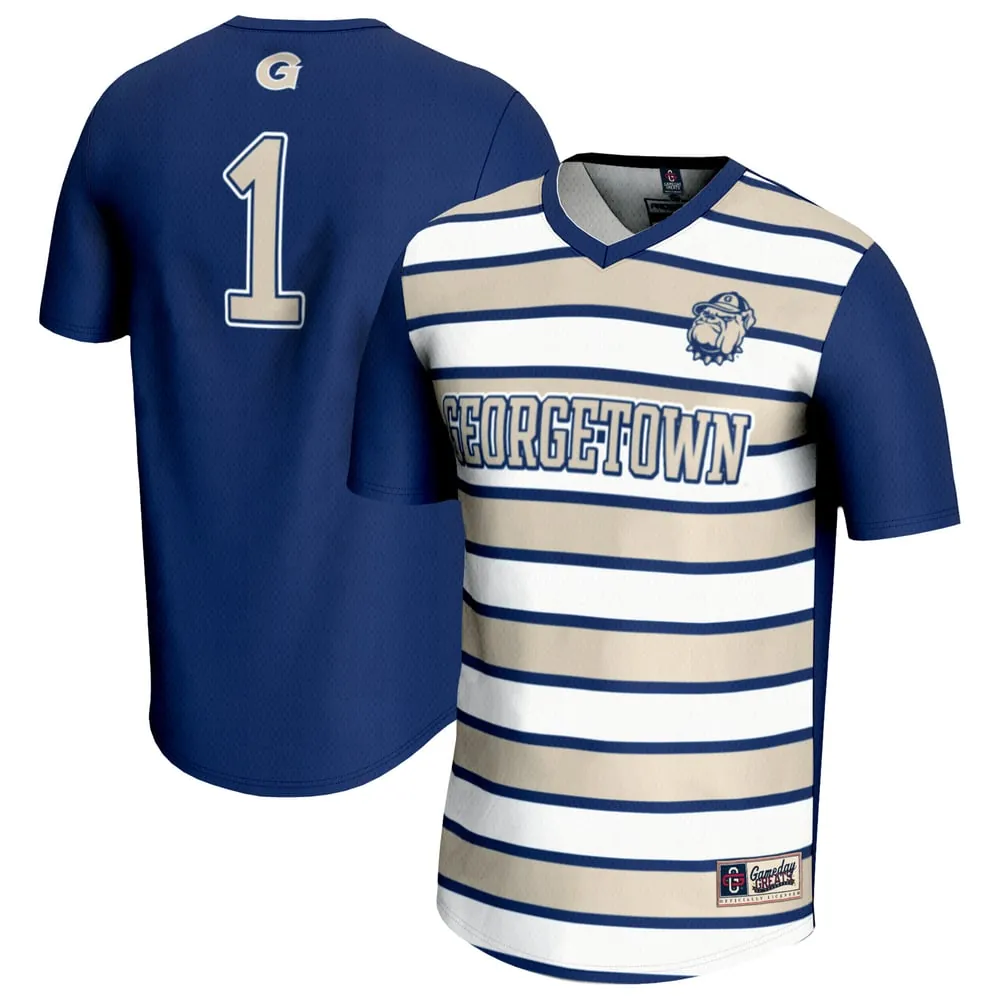 #1 Georgetown Hoyas GameDay Greats Unisex Lightweight Soccer Fashion Jersey - Navy