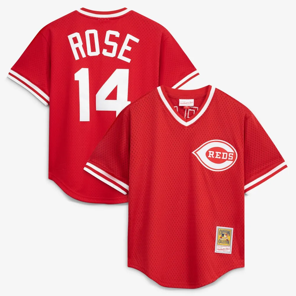 Pete Rose Cincinnati Reds Mitchell & Ness Authentic Batting Practice Jersey - Red