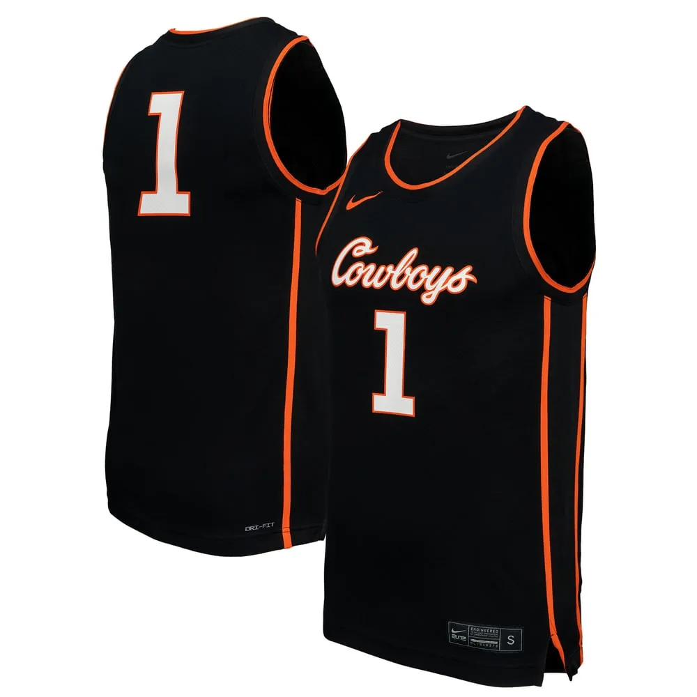#1 Oklahoma State Cowboys Nike  Replica Basketball Jersey - Black