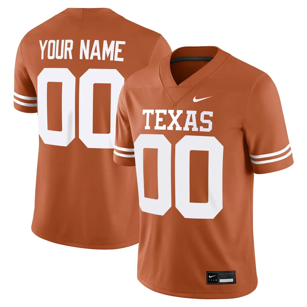 Texas Longhorns Nike Custom Football Game Jersey - Texas Orange