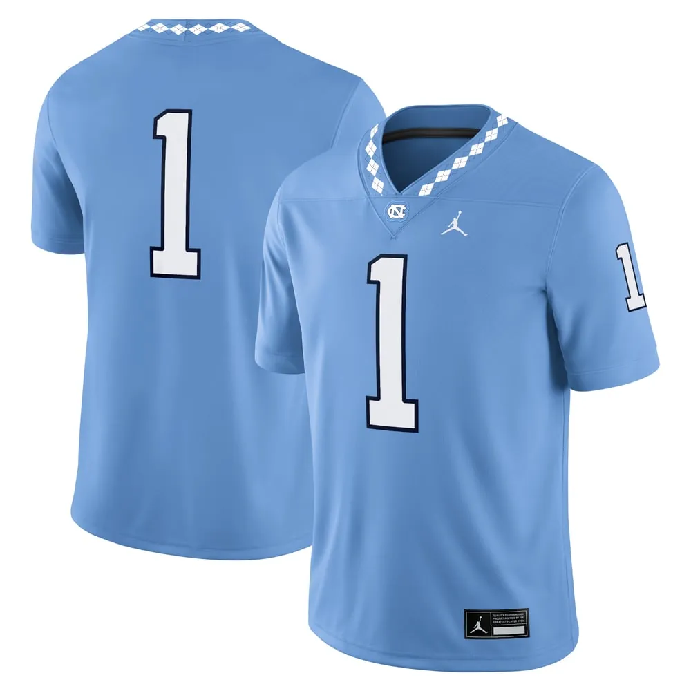 #1 North Carolina Tar Heels Jordan Brand Game Jersey - Carolina Blue