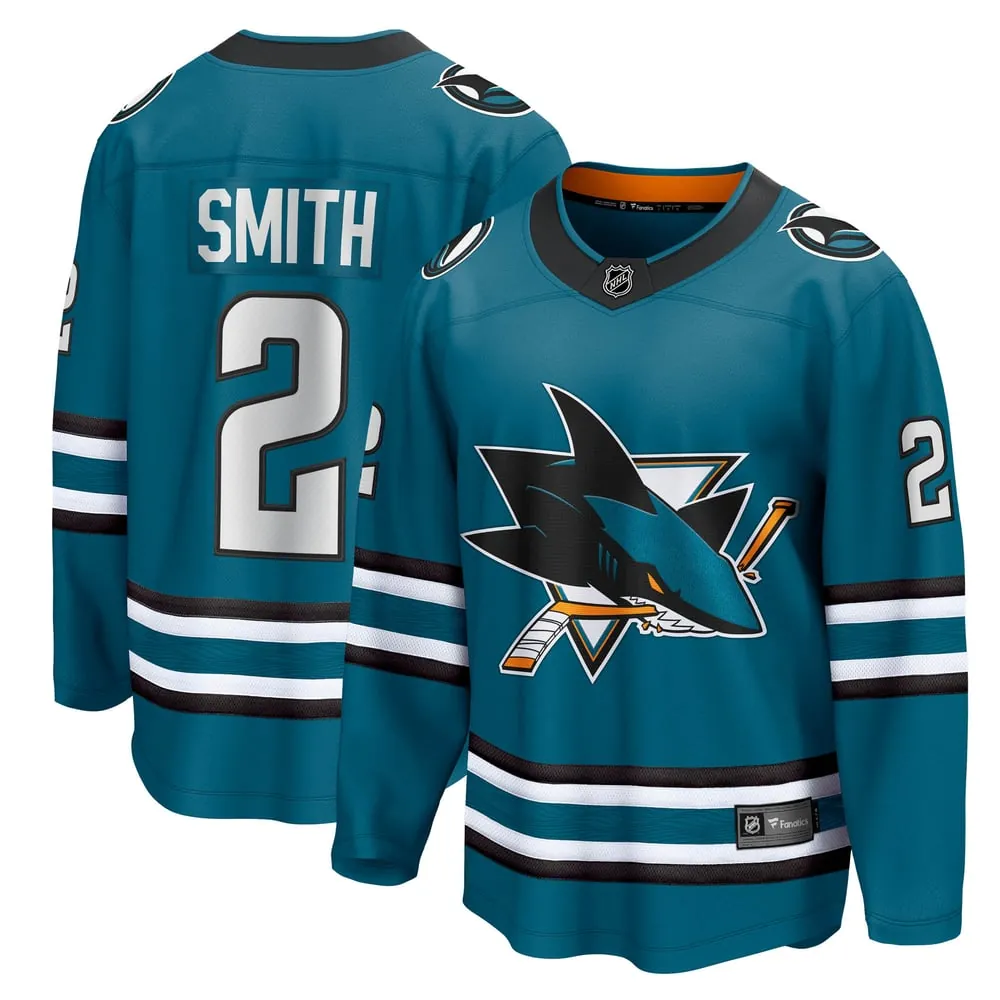Will Smith San Jose Sharks Fanatics Home Breakaway Jersey - Teal