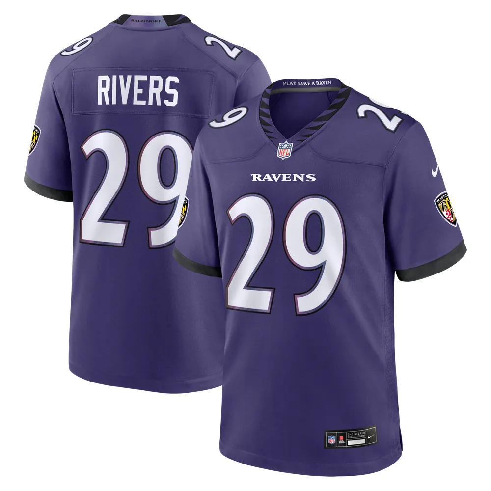 Chandler Rivers Baltimore Ravens Nike Team Game Jersey - Purple