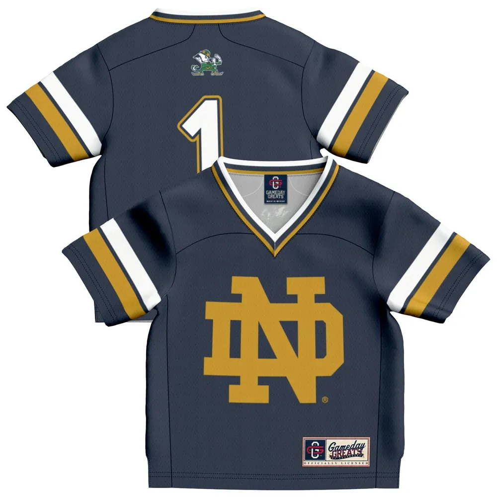 #1 Notre Dame Fighting Irish GameDay Greats Infant Collegiate Football Fashion Jersey - Navy