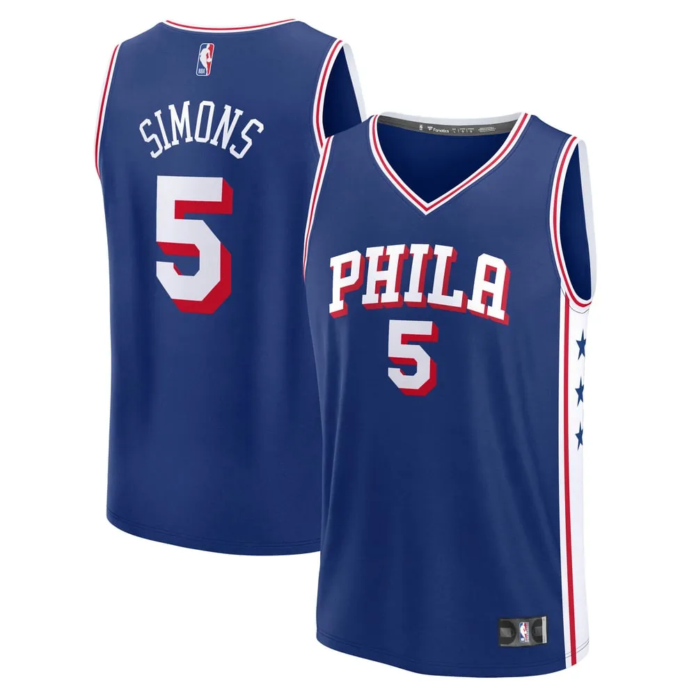 Anfernee Simons Philadelphia 76ers Fanatics Youth Fast Break Replica Jersey - Royal - Icon Edition