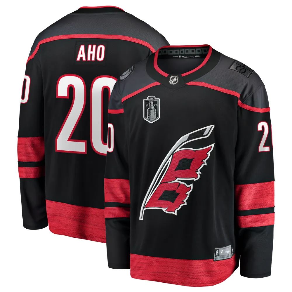 Sebastian Aho Carolina Hurricanes Fanatics 2026 Stanley Cup Final Home Breakaway Jersey - Black