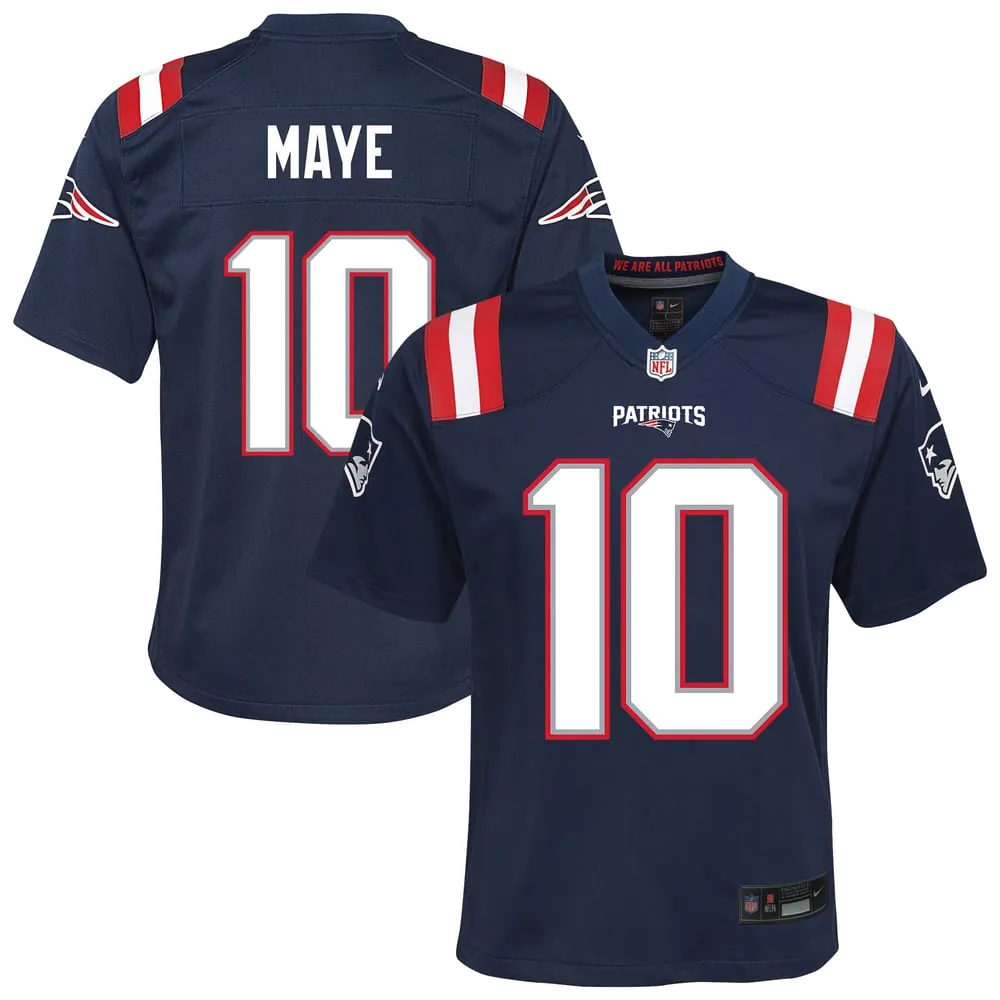 Drake Maye New England Patriots Nike Youth Game Jersey - Navy