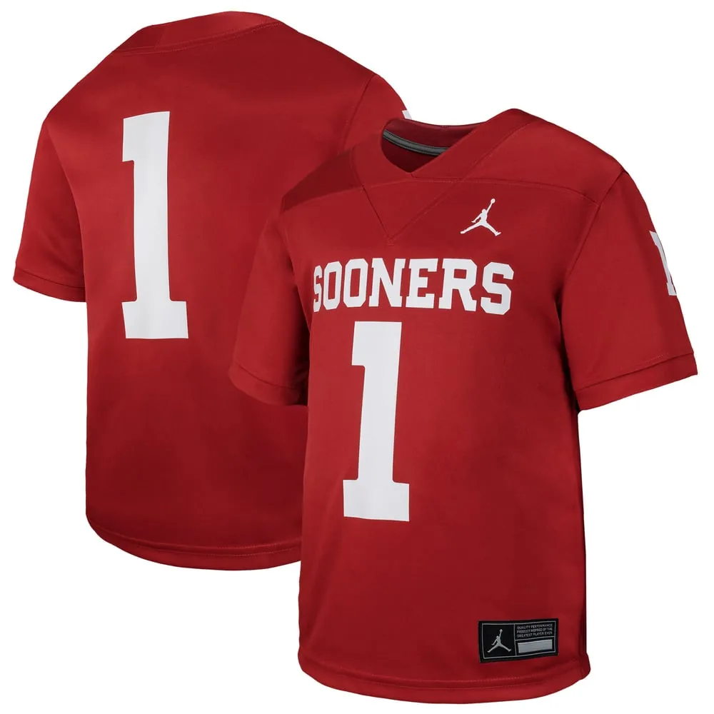 #1 Oklahoma Sooners Jordan Brand Toddler Untouchable Replica Game Jersey - Crimson