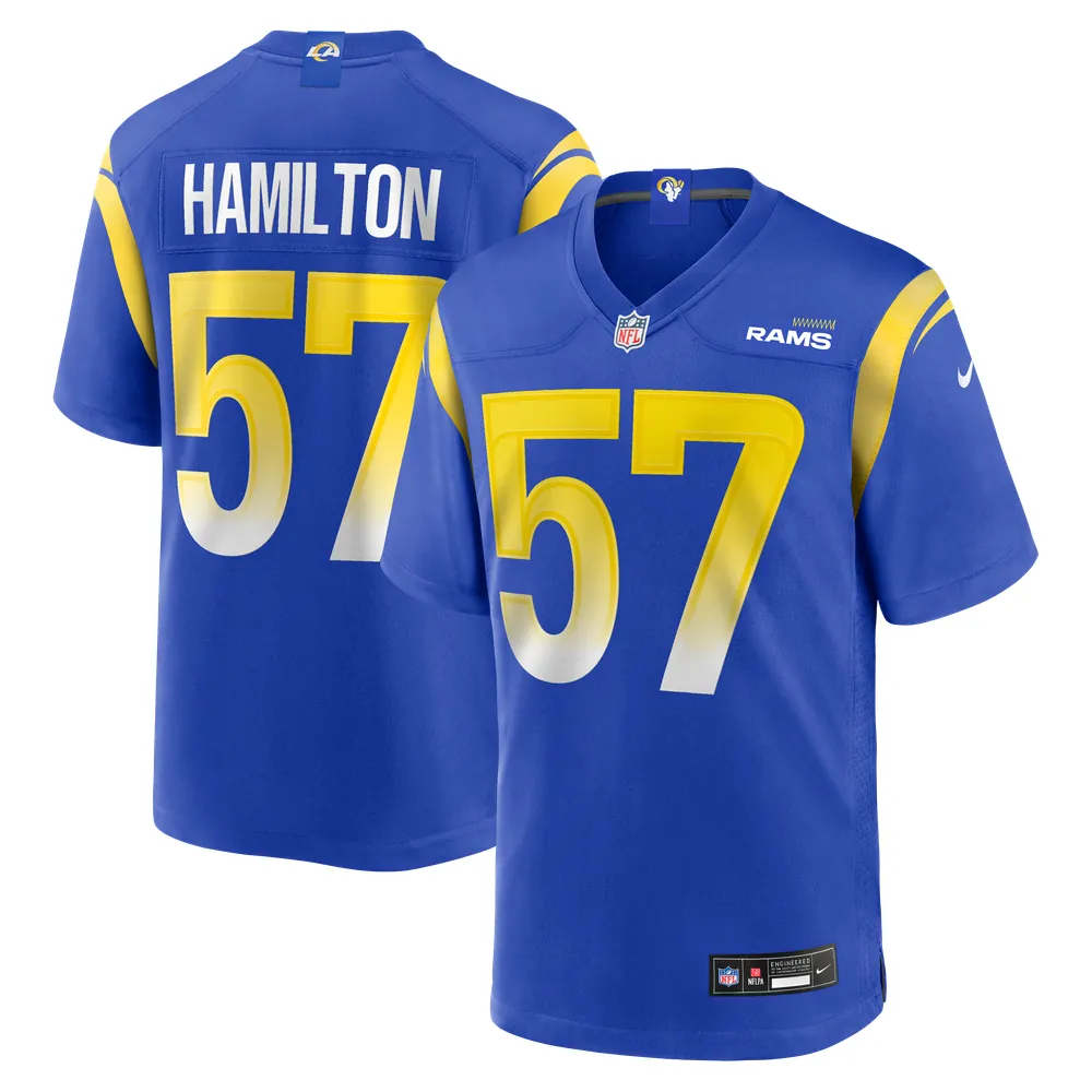 Ty Hamilton Los Angeles Rams Nike Team Game Jersey -  Royal
