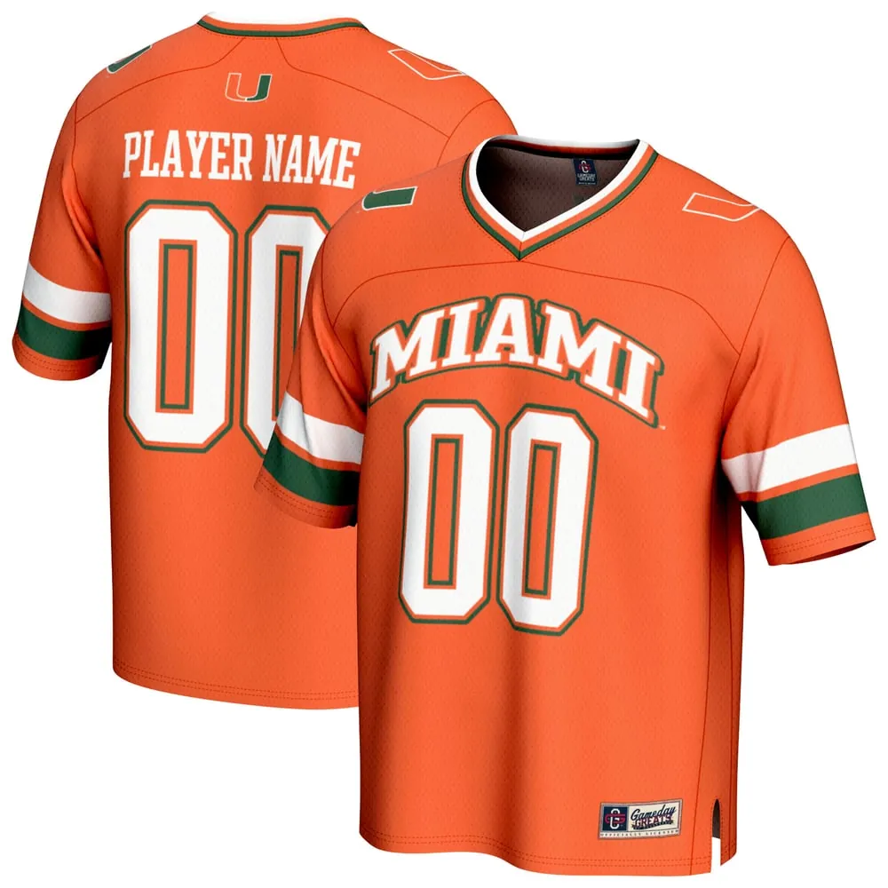 Miami Hurricanes GameDay Greats Unisex Adult Lightweight Collegiate Football NIL Pick-A-Player Fashion Jersey - Orange