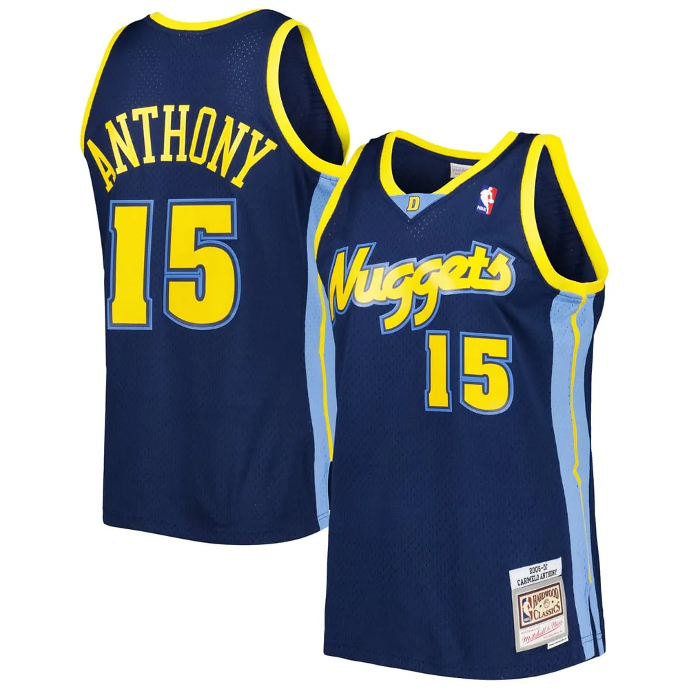 Carmelo Anthony Denver Nuggets Mitchell & Ness Hardwood Classics Swingman Jersey - Navy