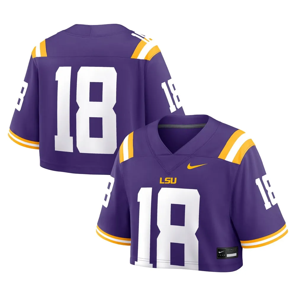 LSU Tigers Nike Women's Game Crop Top Jersey - Purple
