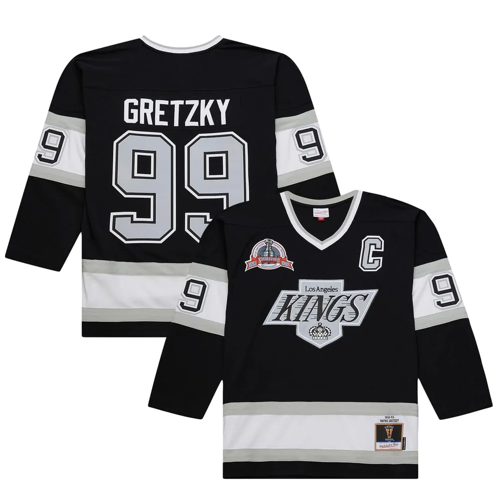 Wayne Gretzky Los Angeles Kings Mitchell & Ness Big & Tall 1992/93 Blue Line 2.0 Jersey - Black