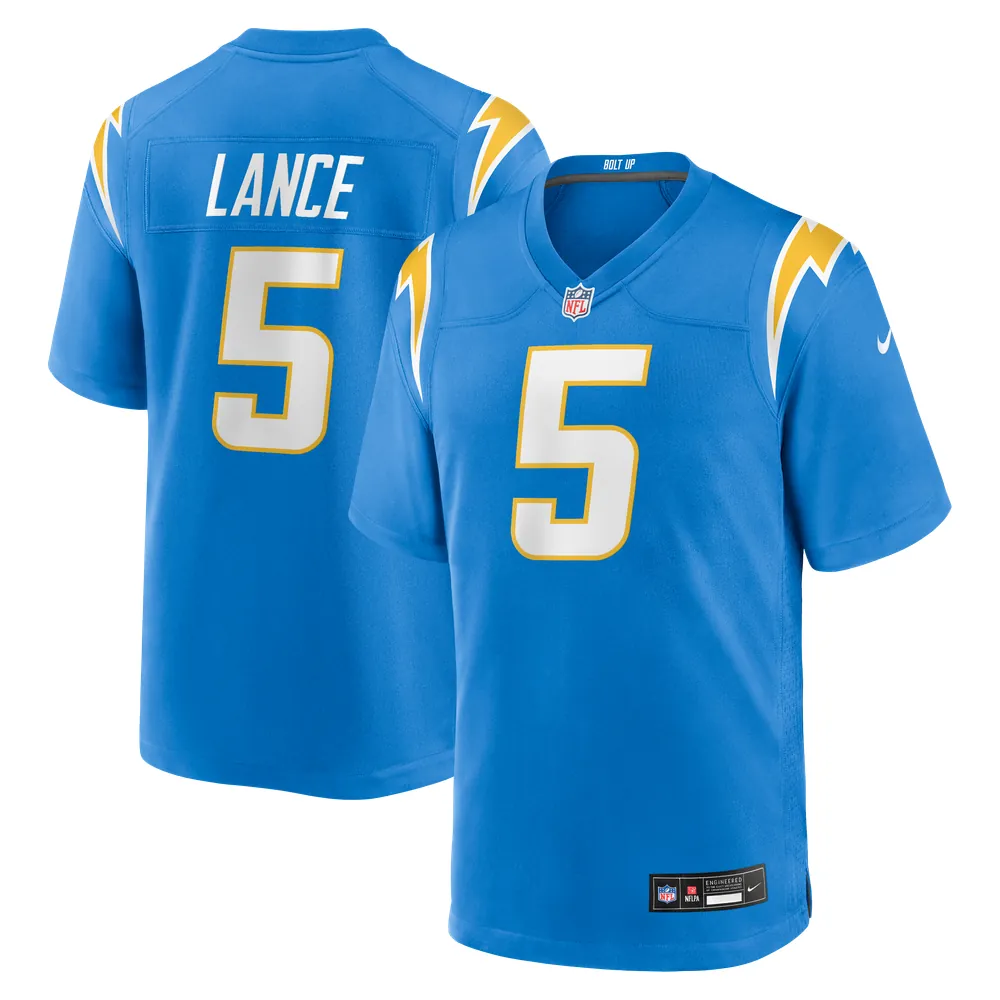 Trey Lance Los Angeles Chargers Nike Team Game Jersey -  Powder Blue