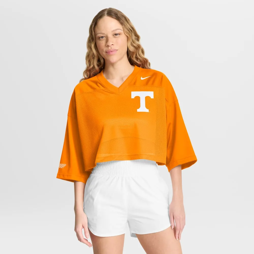 Tennessee Volunteers Nike Women's Cropped Mesh Dri-FIT Fashion Jersey - Tennessee Orange