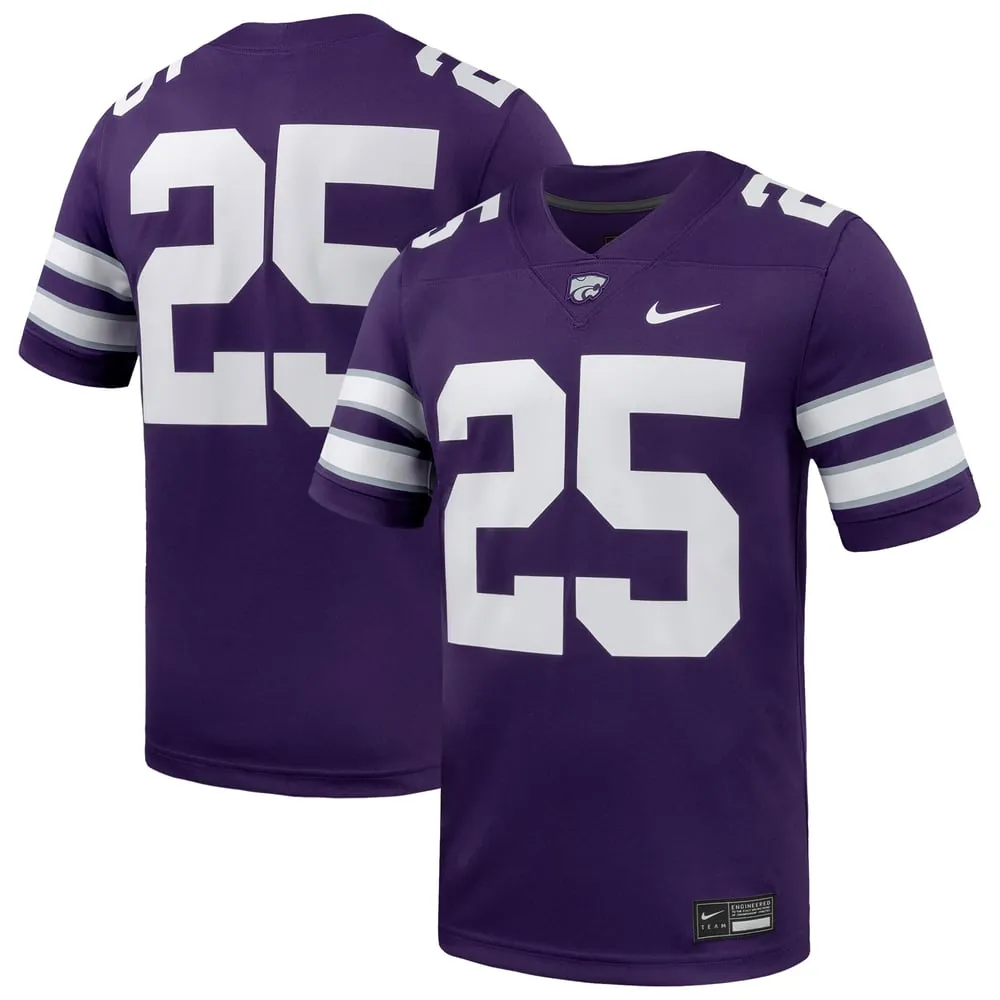 #25 Kansas State Wildcats Nike  Game Football Jersey - Purple