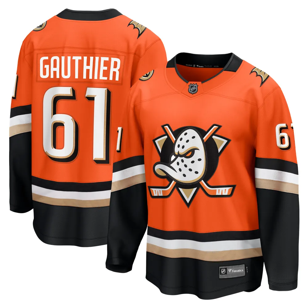 Cutter Gauthier Anaheim Ducks Fanatics Home Breakaway Jersey - Orange