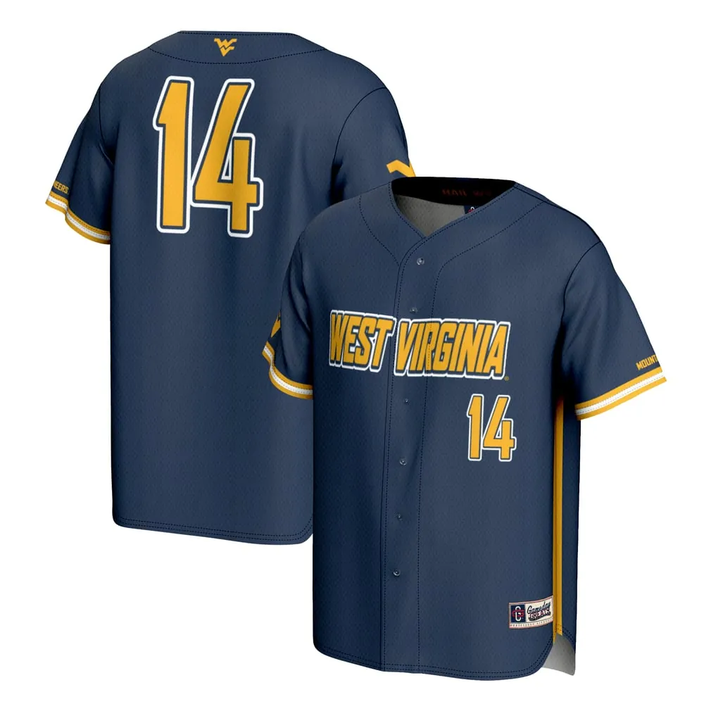 #14 West Virginia Mountaineers GameDay Greats Unisex Lightweight Baseball Fashion Jersey - Navy