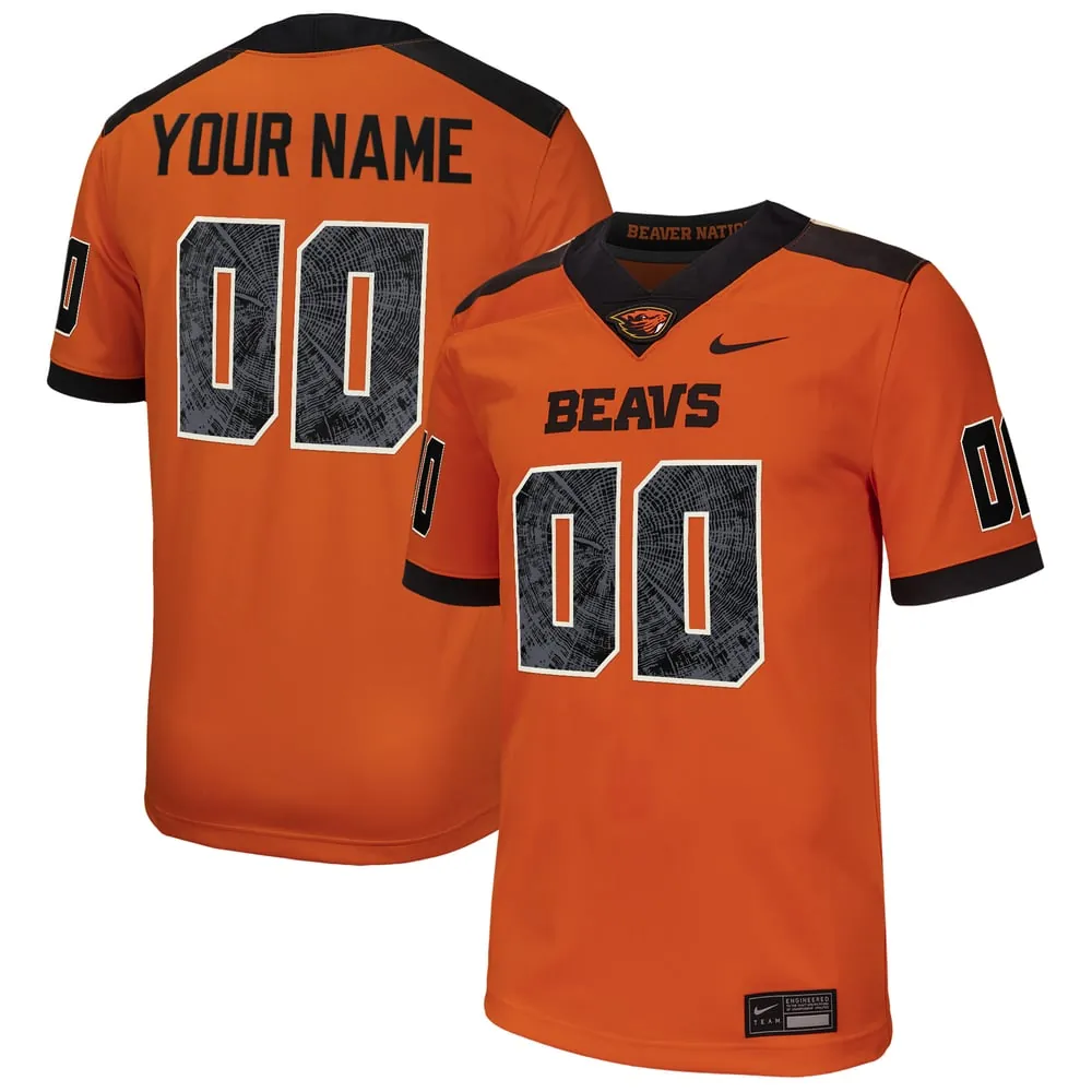 Oregon State Beavers Nike Custom Football Game Jersey - Orange