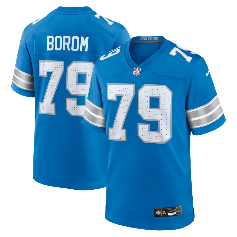 Larry Borom Detroit Lions Nike Team Game Jersey -  Blue