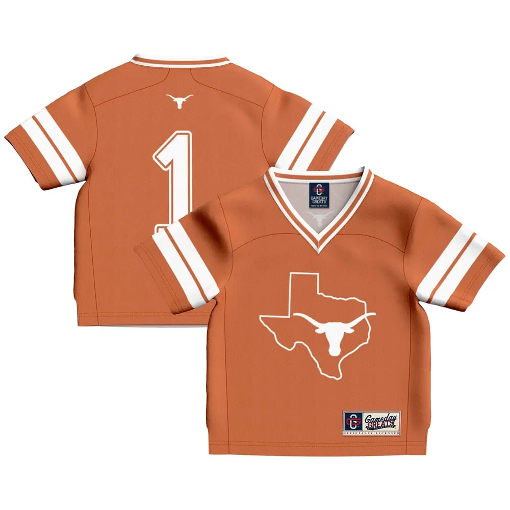 #1 Texas Longhorns GameDay Greats Toddler Lightweight Collegiate Football Fashion Jersey - Texas Orange