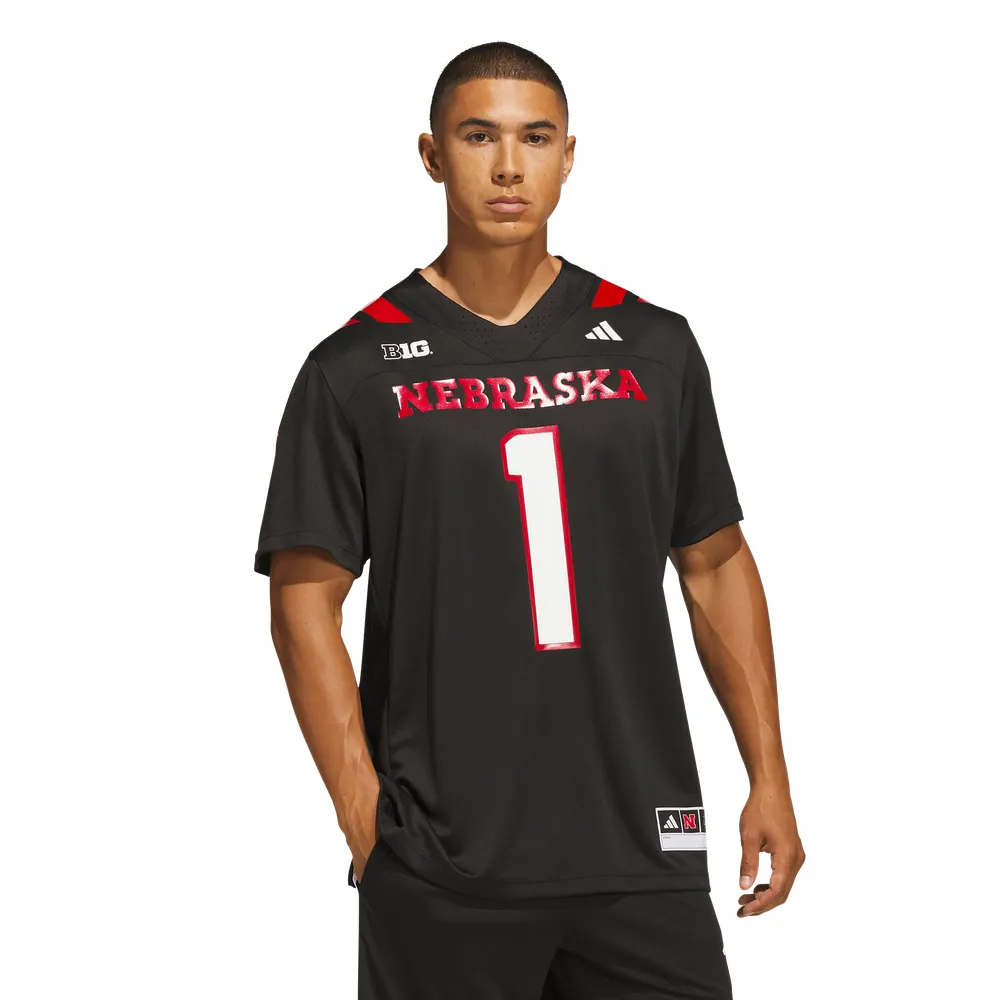 #1 Nebraska Huskers adidas Our Red Burns Brighter Premier Strategy Jersey - Black