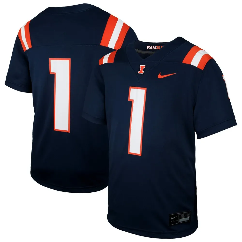 #1 Illinois Fighting Illini Nike Youth  Untouchable Replica Game Jersey - Navy