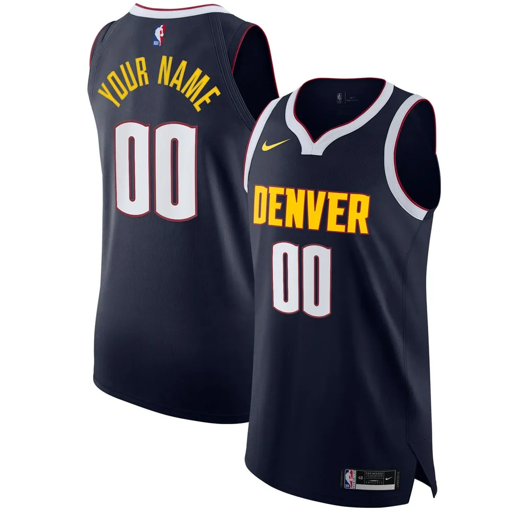 Denver Nuggets Nike 2020/21 Authentic Custom Jersey Navy - Icon Edition