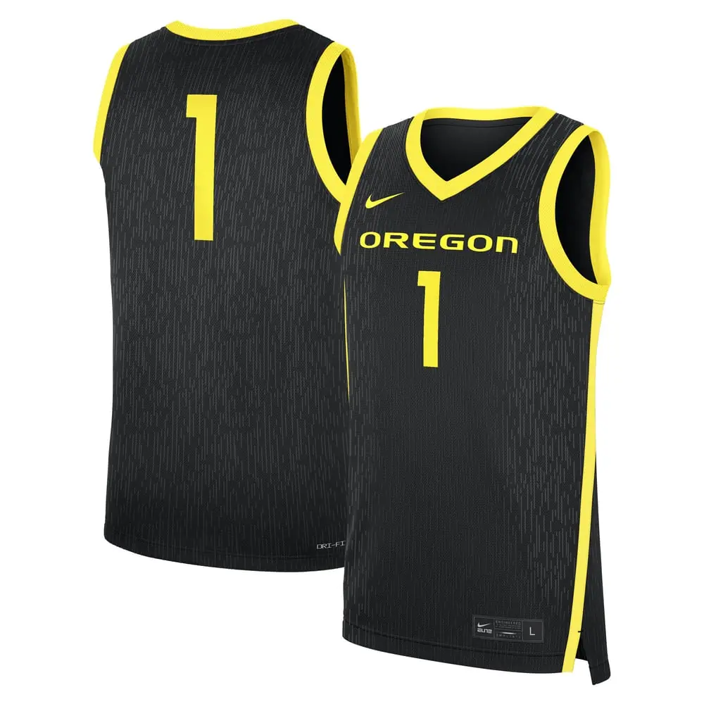 #1 Oregon Ducks Nike Alternate Replica Jersey - Black