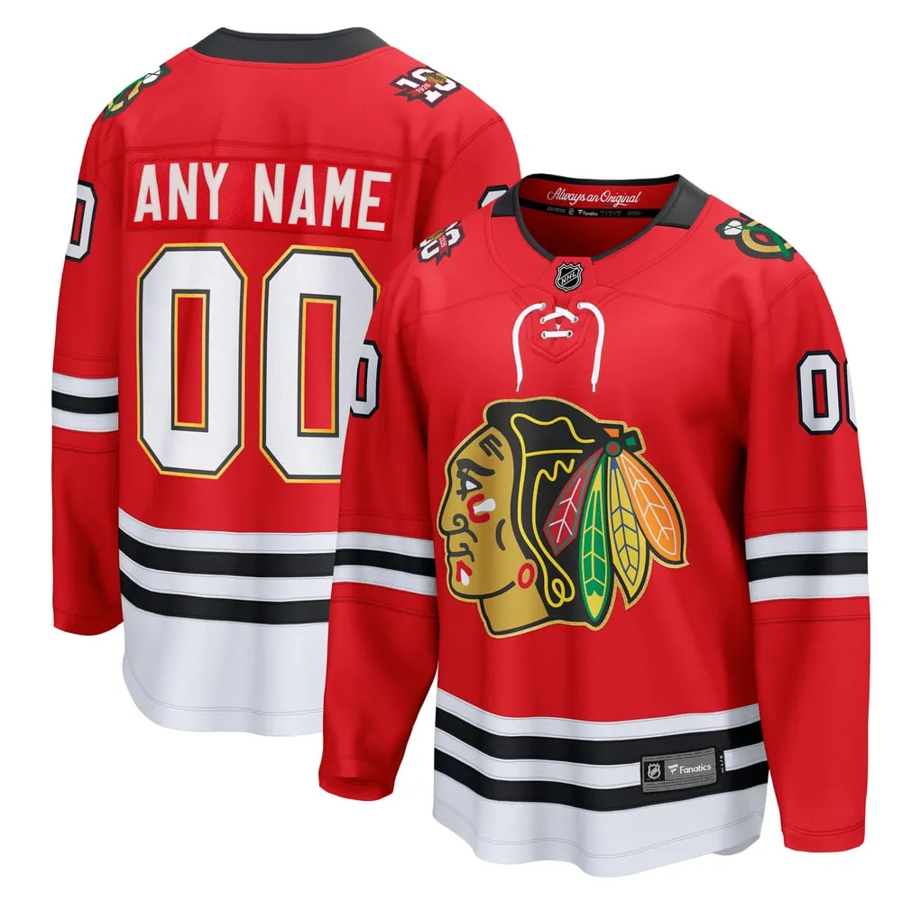 Chicago Blackhawks Fanatics Centennial Breakaway Custom Jersey - Red