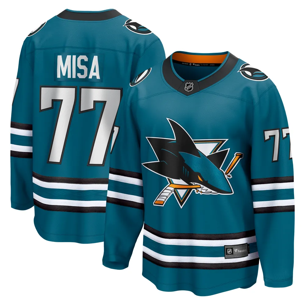 Michael Misa San Jose Sharks Fanatics Breakaway Jersey - Teal