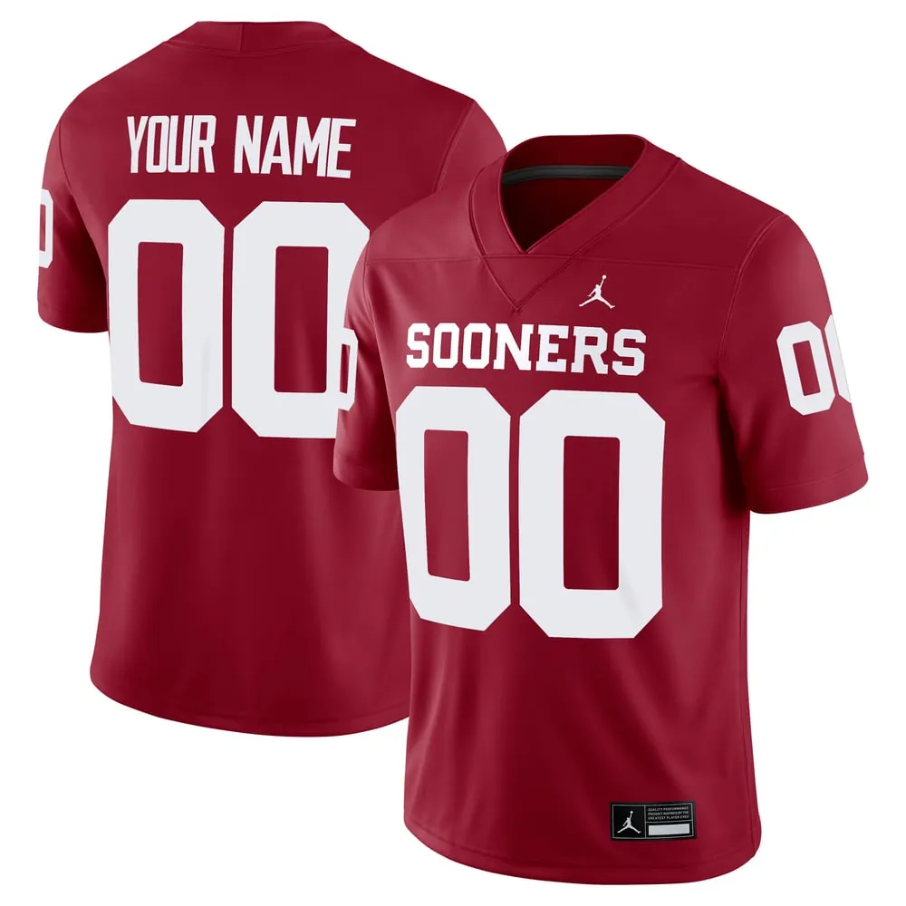 Oklahoma Sooners Jordan Brand Custom Football Game Jersey - Crimson