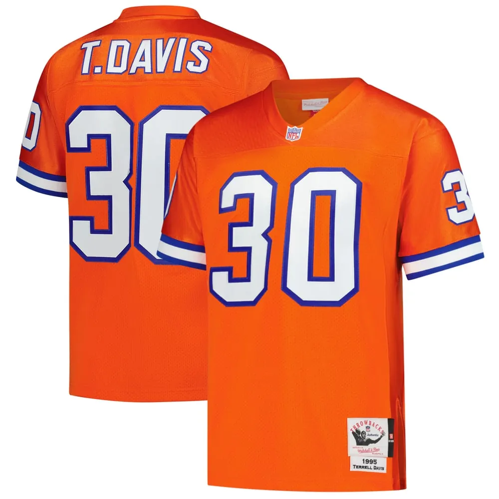 Terrell Davis Denver Broncos Mitchell & Ness 1995 Authentic Throwback Retired Player Jersey - Orange