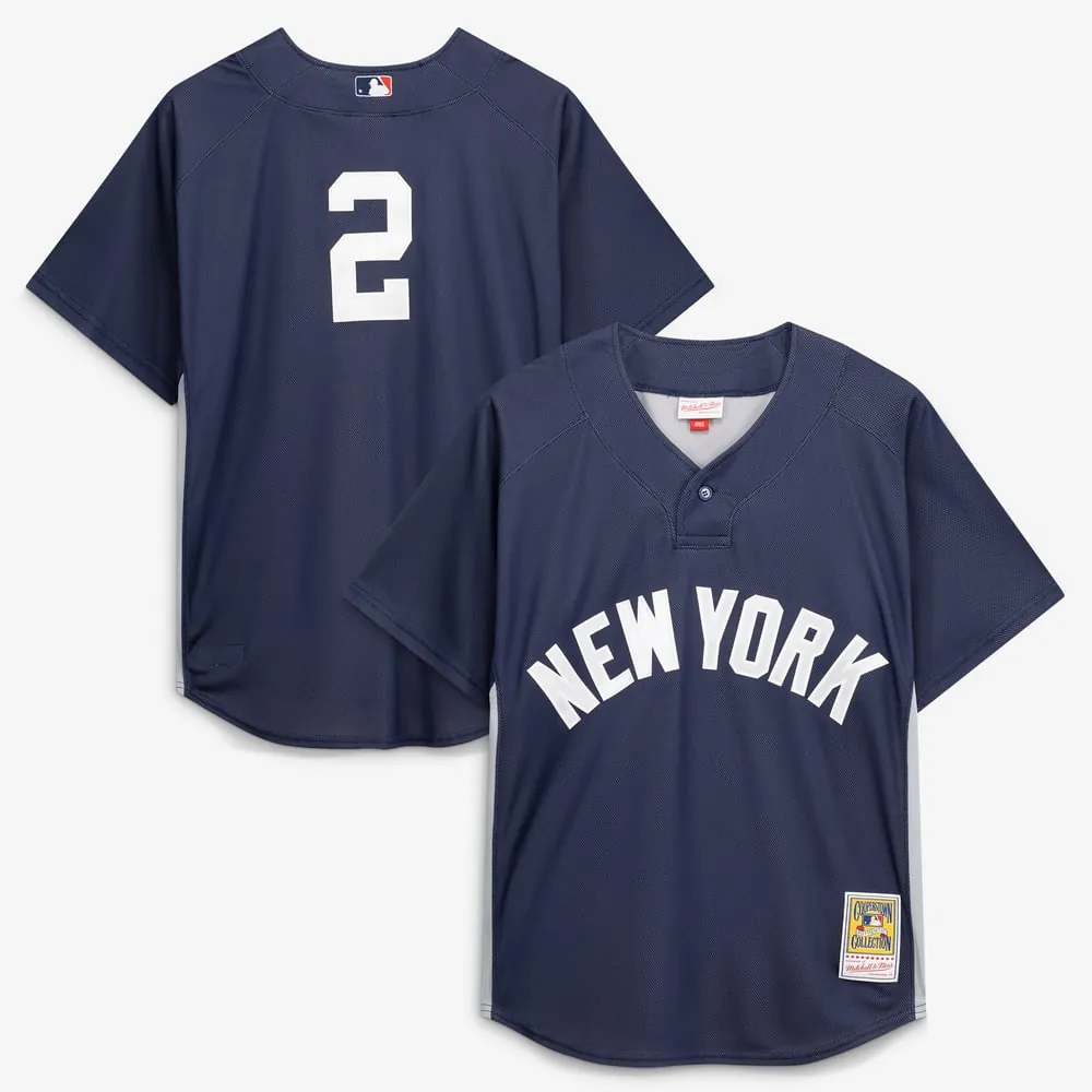 Derek Jeter New York Yankees Mitchell & Ness Authentic Batting Practice Jersey - Navy