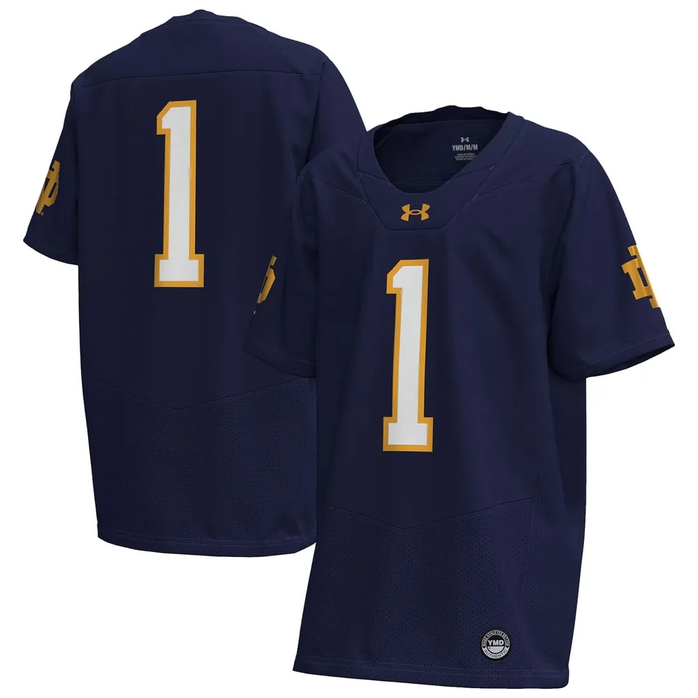 Notre Dame Fighting Irish Under Armour Youth Replica Football Jersey - Navy