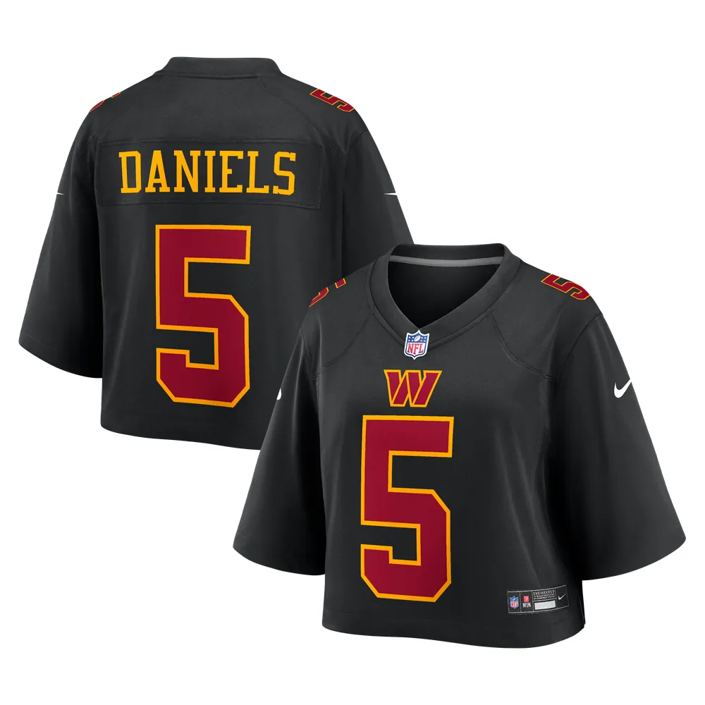 Jayden Daniels Washington Commanders Nike Women's Cropped Fashion Game Jersey - Black