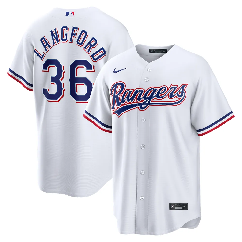Wyatt Langford Texas Rangers Nike Home Replica Jersey - White