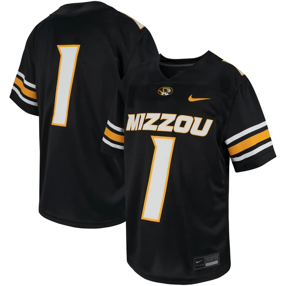 #1 Missouri Tigers Nike Youth Untouchable Replica Game Jersey - Black