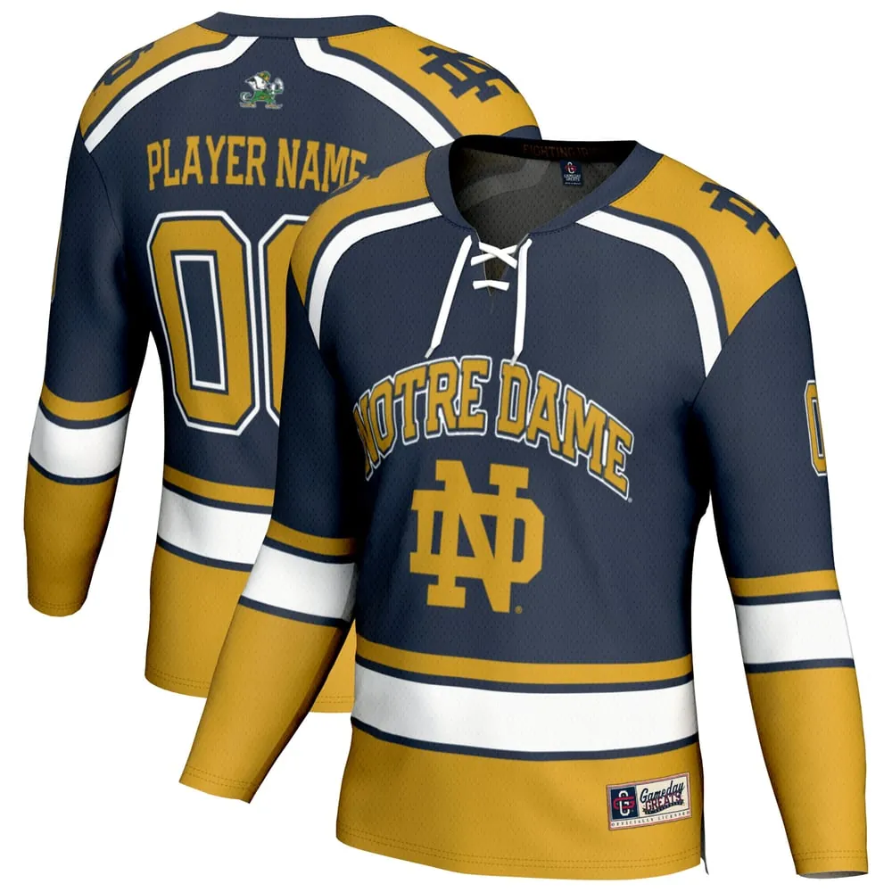 Notre Dame Fighting Irish GameDay Greats Unisex Lightweight Hockey NIL Pick-a-Player Fashion Jersey - Navy