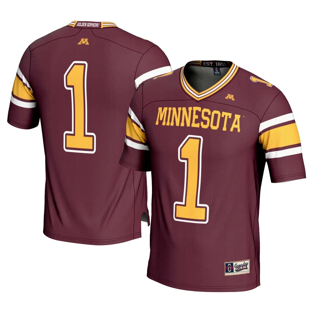 #1 Minnesota Golden Gophers GameDay Greats Football Jersey – Maroon