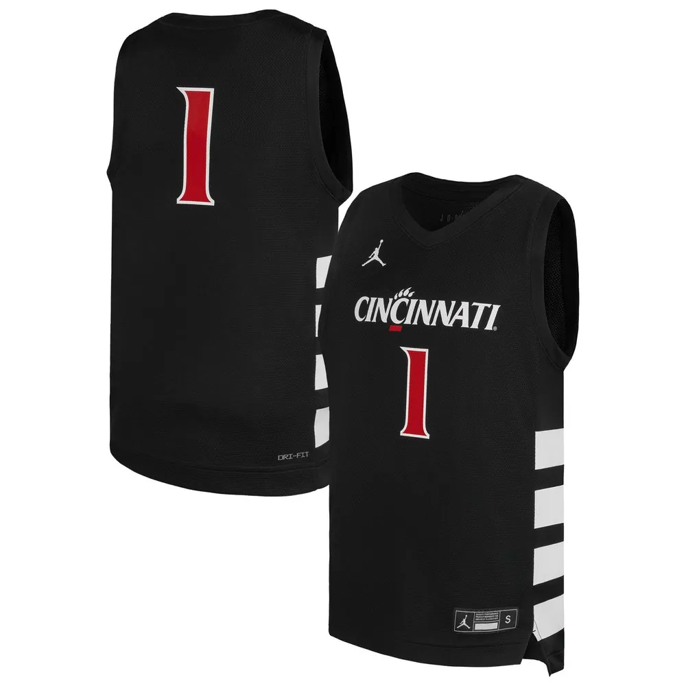 #1 Cincinnati Bearcats Jordan Brand Youth Replica Basketball Jersey - Black