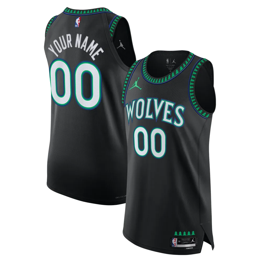 Minnesota Timberwolves Jordan Brand Authentic Custom Jersey - Statement Edition  - Black