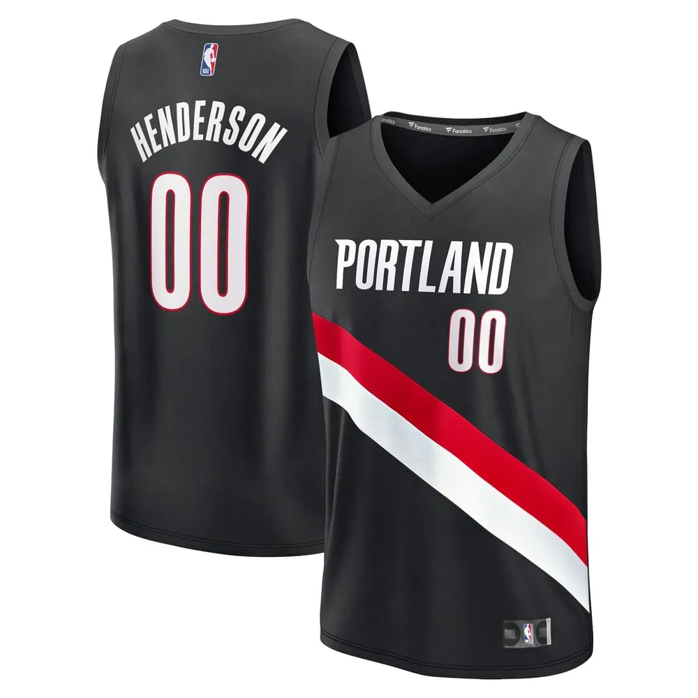 Scoot Henderson Portland Trail Blazers Fanatics Fast Break Replica Jersey - Icon Edition - Black