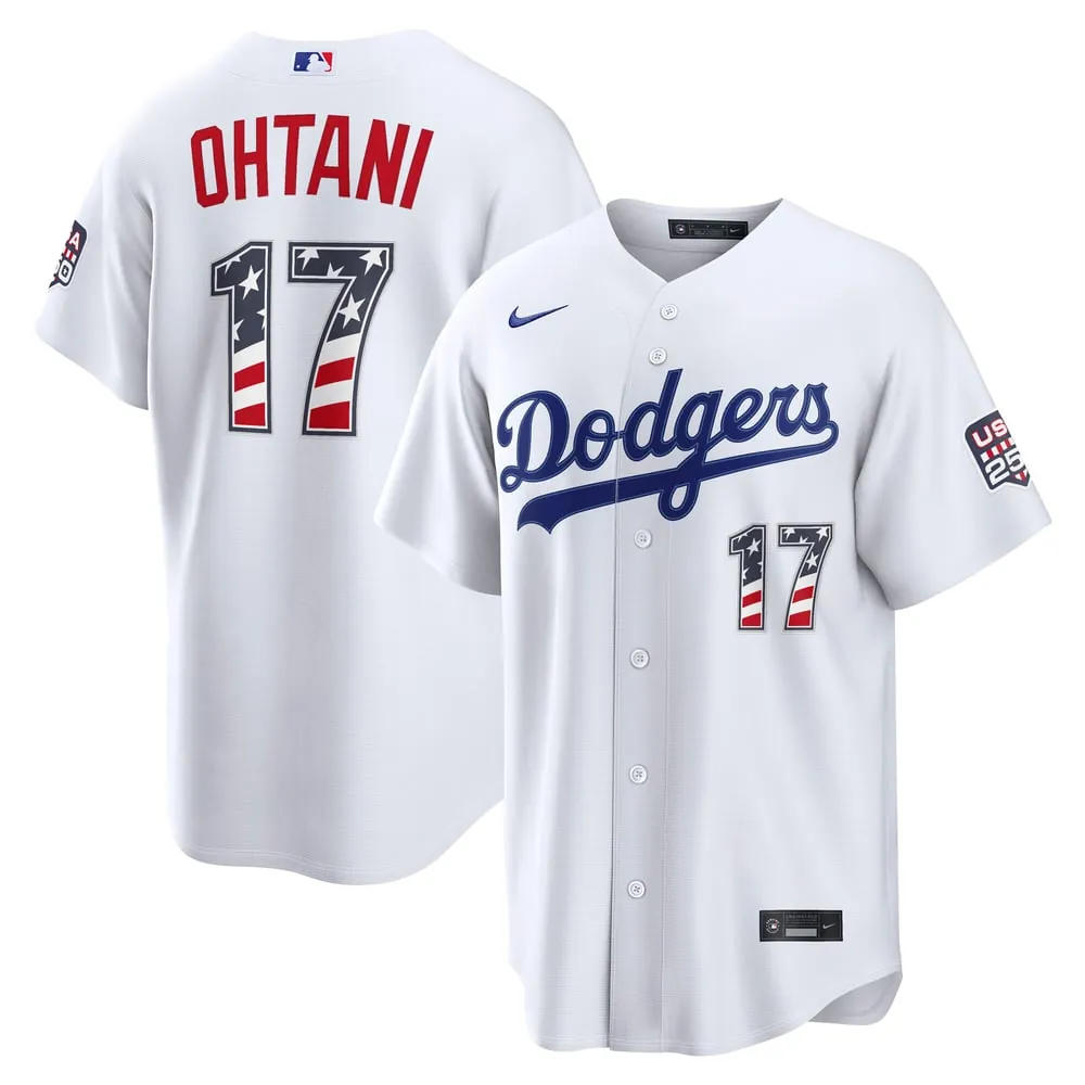 Fourth of July Los Angeles Dodgers Shohei Ohtani Nike White USA 250 Stadium Jersey