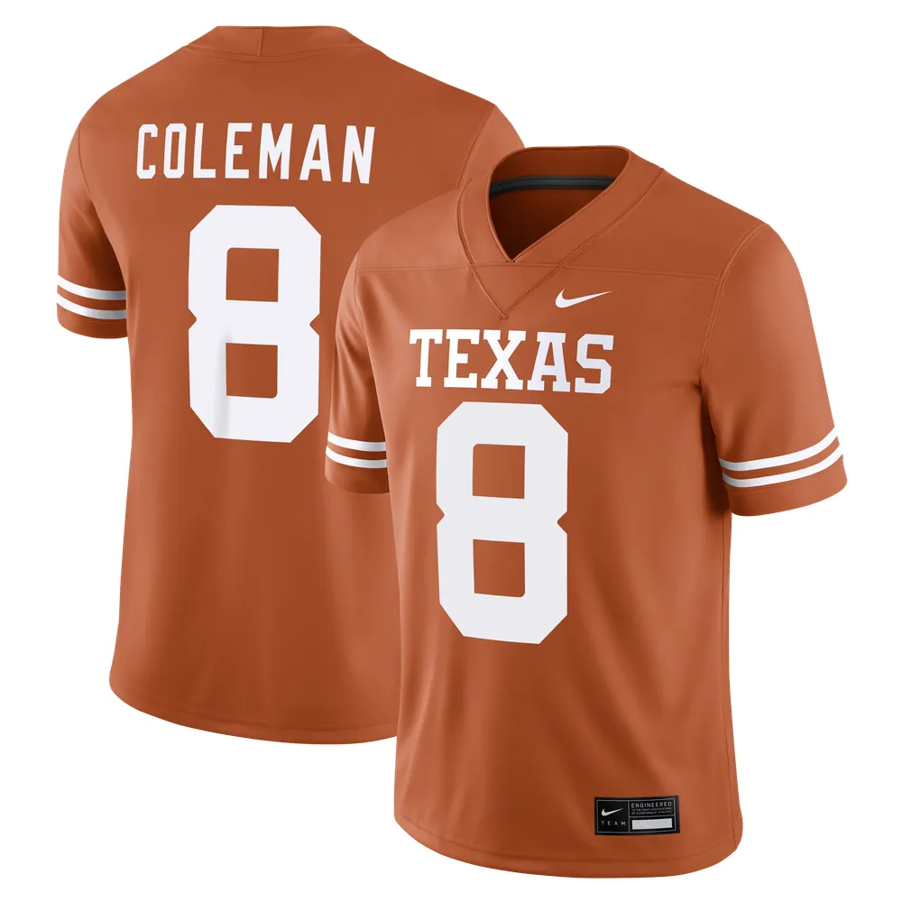 Cam Coleman Texas Longhorns Nike Game Football Jersey - Texas Orange