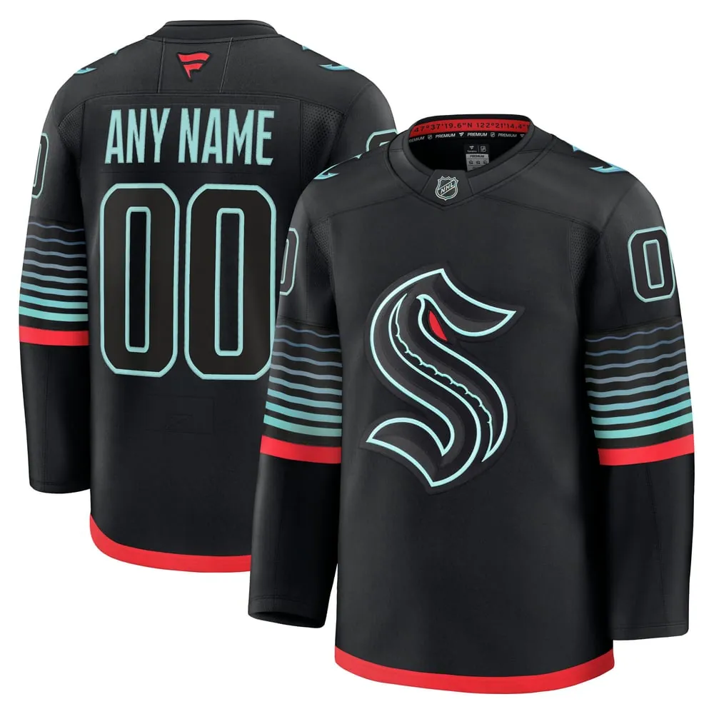 Seattle Kraken Fanatics Alternate Premium Custom Jersey - Black